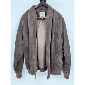Vintage Himalaya 100% Leather 2X BIG‎ Suede Bomber Jacket Chocolate Brown